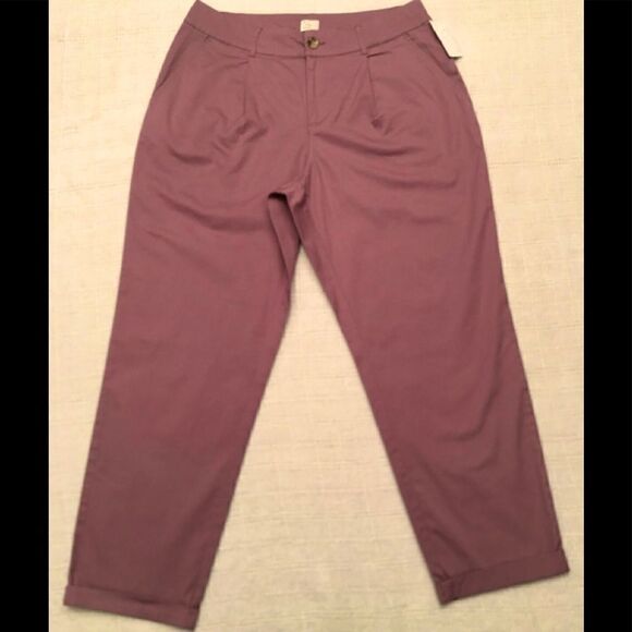 🛍A New Day Ankle Length Pants Lilac High Rise Cuffed Stretch, Pleated, Various - Picture 1 of 12